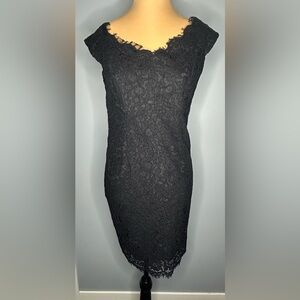 Bardot Tara Off the Shoulder Black Lace Dress